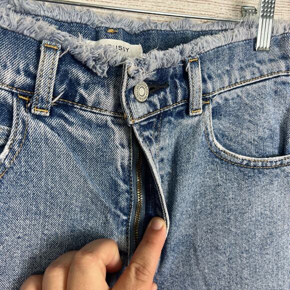 Moussy Women's High Waisted Frayed Hem Cut Off Summer Jean Shorts Size 2 - Picture 4 of 6